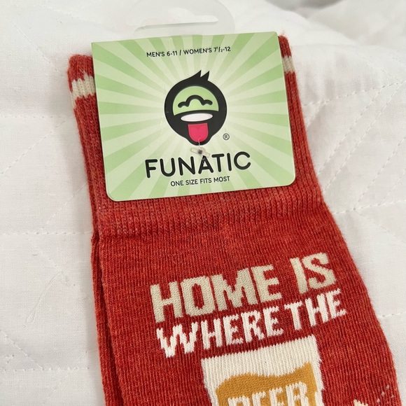 Funatic Unisex Fun Novelty Socks HOME IS WHERE THE BEER IS Men / Women - Picture 8 of 9